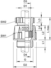 M16 Polystyrene Cable Gland RAL 7035 IP54/65 - 2035324 [20 Pieces]