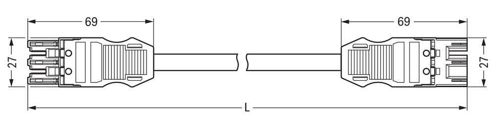 Wago Pre-Assembled 3-Pole Interconnecting Cable 2M Brown - 771-9973/006-205