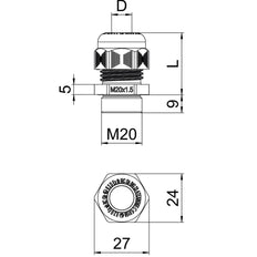 EX-Rated M20 Polyamide Cable Gland IP68 - 2050323 [5 Pieces]