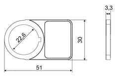 Wago Universal Push Button Frame 27x19mm Black - 210-853 [20 Pieces]