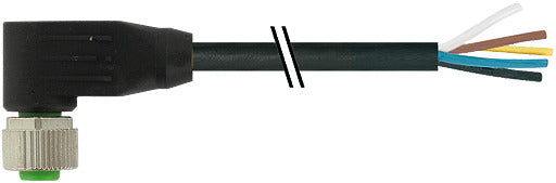 M12 Female Sensor Connector With 5M PUR Cable - 7000-12341-6340500