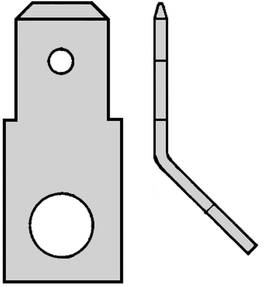 M5 Tab Connector 6.3x0.8mm 45 Degree Mount - 215352 [100 Pieces]