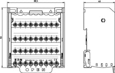 Eaton 4 Pole Terminal Block 125A DIN Rail Mount - 102718
