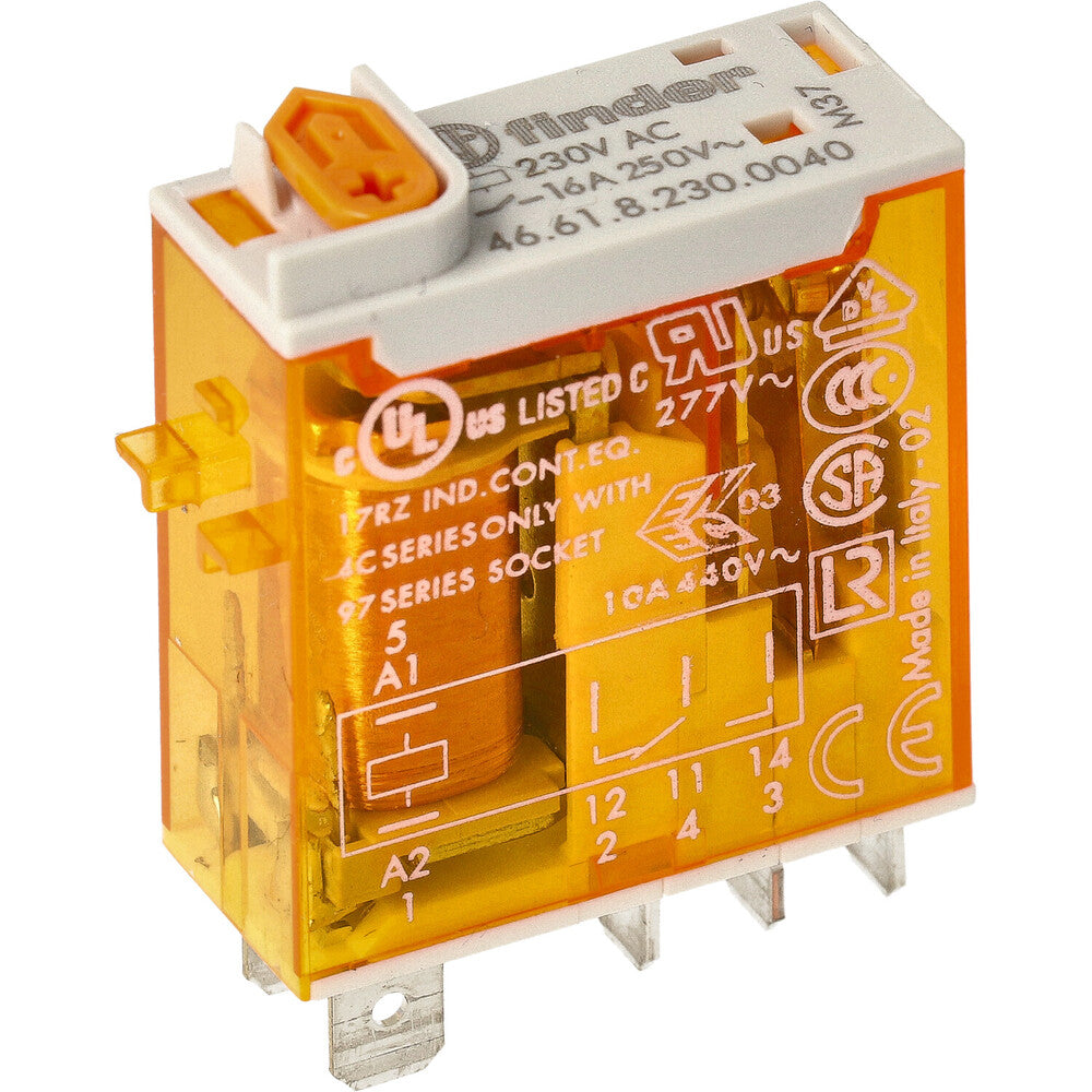 46 61 Finder Industrial Mini Relay 16A 230VAC AgNi Contact - 46.61.8.230.004 ...