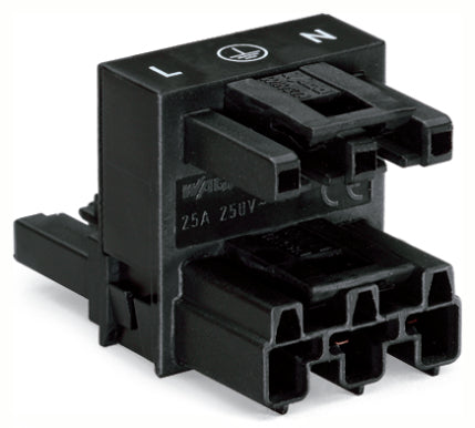 WAGO 3-Pole H-Distribution Connector Black - 770-633