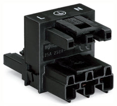 WAGO 3-Pole H-Distribution Connector Black - 770-633
