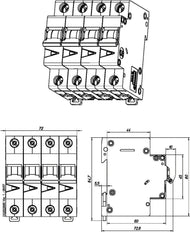 Eaton FAZ 40A 3P+N B-Curve MCB Circuit Breaker - 278953