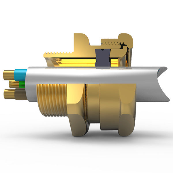 Hawke ATEX Brass Cable Gland M20 Nickel Plated - 421OSM20NP