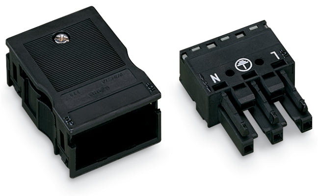 Wago 770-103 3-Pole Female Connector With Strain Relief - 770-103 [2 Pieces]