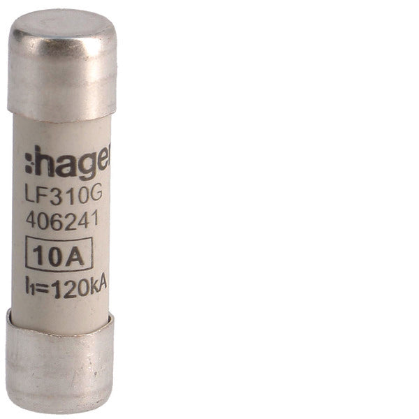 Hager Industrial Cylindrical Fuse 10A 500V 10x38mm - LF310G [10 Pieces]