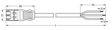 Wago 771 Pre-Assembled 3-Pole Connection Cable 2M - 771-9993/207-201