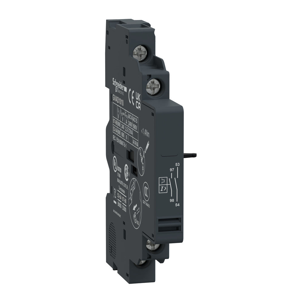 Schneider TeSys GV2/GV3 NO Auxiliary Contact Block - GVAD1010