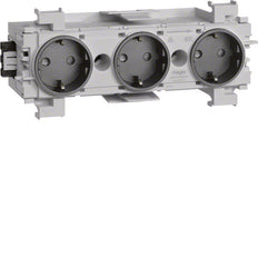 Triple Socket Outlet Wago Front Mount Black - GS30019011