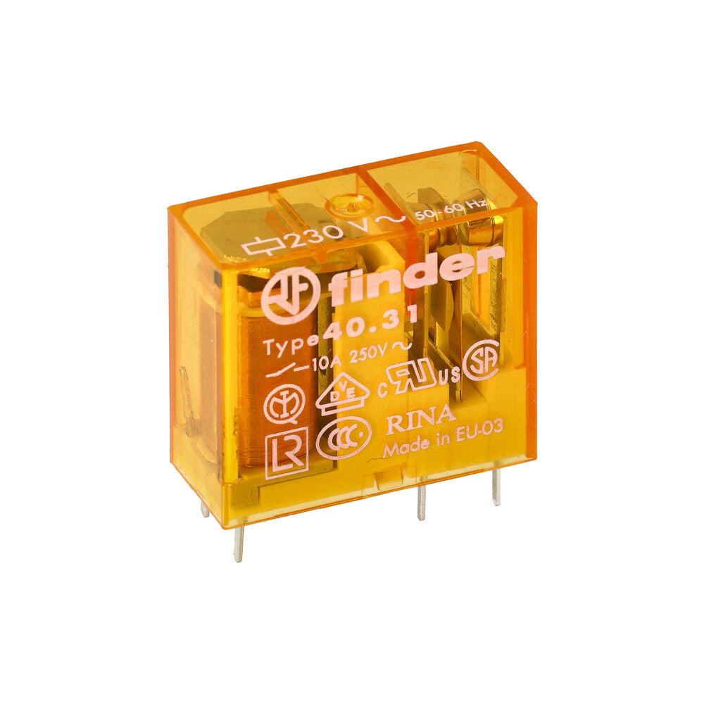 Finder 40.31 PCB Relay 10A 230VAC Single Pole - 40.31.8.230.0000