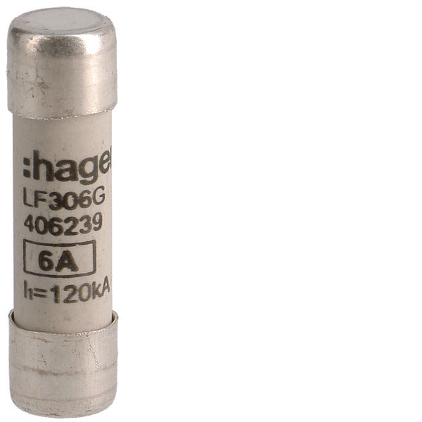Hager Industrial Cylindrical Fuse 6A 500V 10x38mm gG - LF306G [10 Pieces]