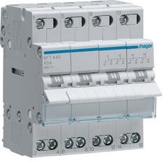 Hager 4 Pole 40A Modular Changeover Switch - SFT440