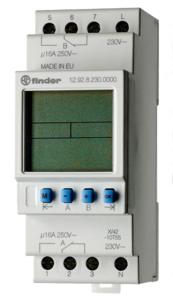 Finder Digital Astro Time Switch 2 Channel 16A 230V AC - 12.92.8.230.0 ...