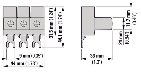Extension Terminal Block 3 Pole 25mm² For PKZM0 - 262518