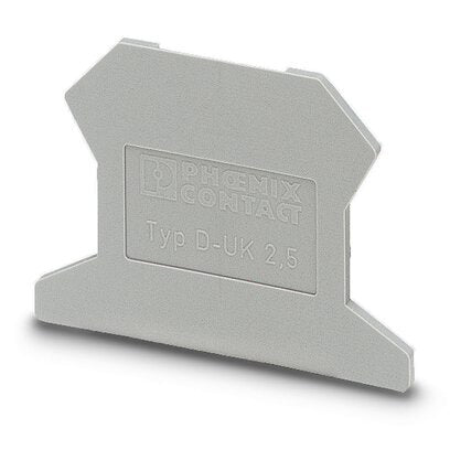Phoenix Contact D-UK 2.5 Terminal Block End Cover Gray - 3001022 [10 Pieces]