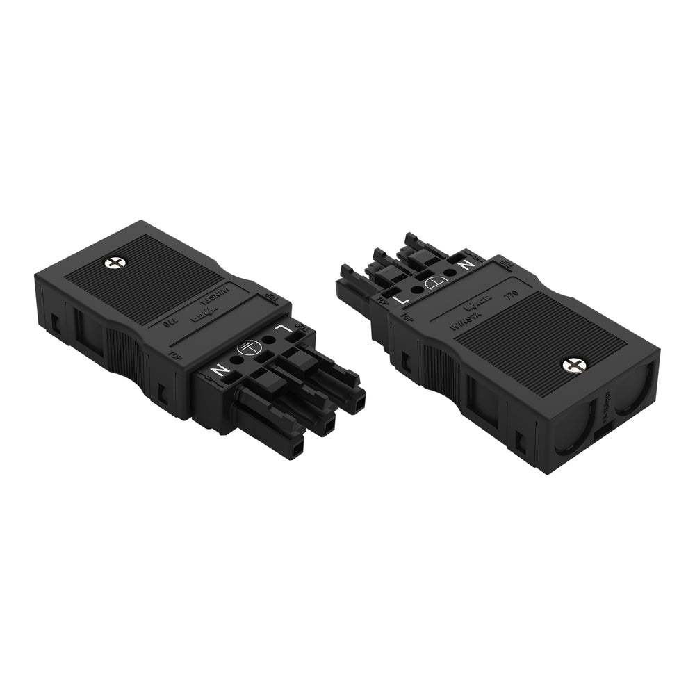 Wago 770-113 3-Pole Male Connector With Strain Relief - 770-113 [2 Pieces]