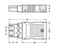 WAGO 3-Pole White Connector With Strain Relief Housing - 770-133 [2 Pieces]