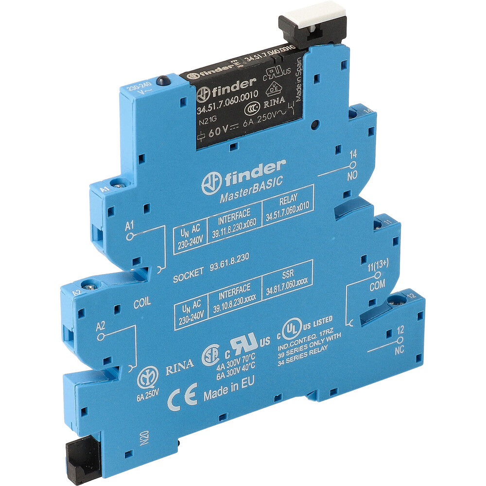 Finder MasterBASIC Interface Relay 6A 230VAC Single CO - 39.11.8.230.0 ...