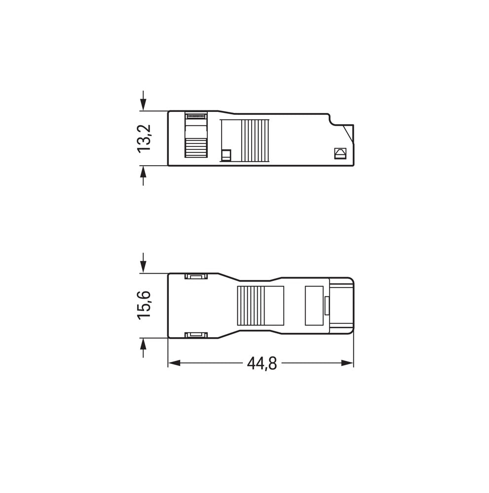WAGO 2 Pole Strain Relief Housing With Lock Clip Black - 890-502 [5 Pieces]