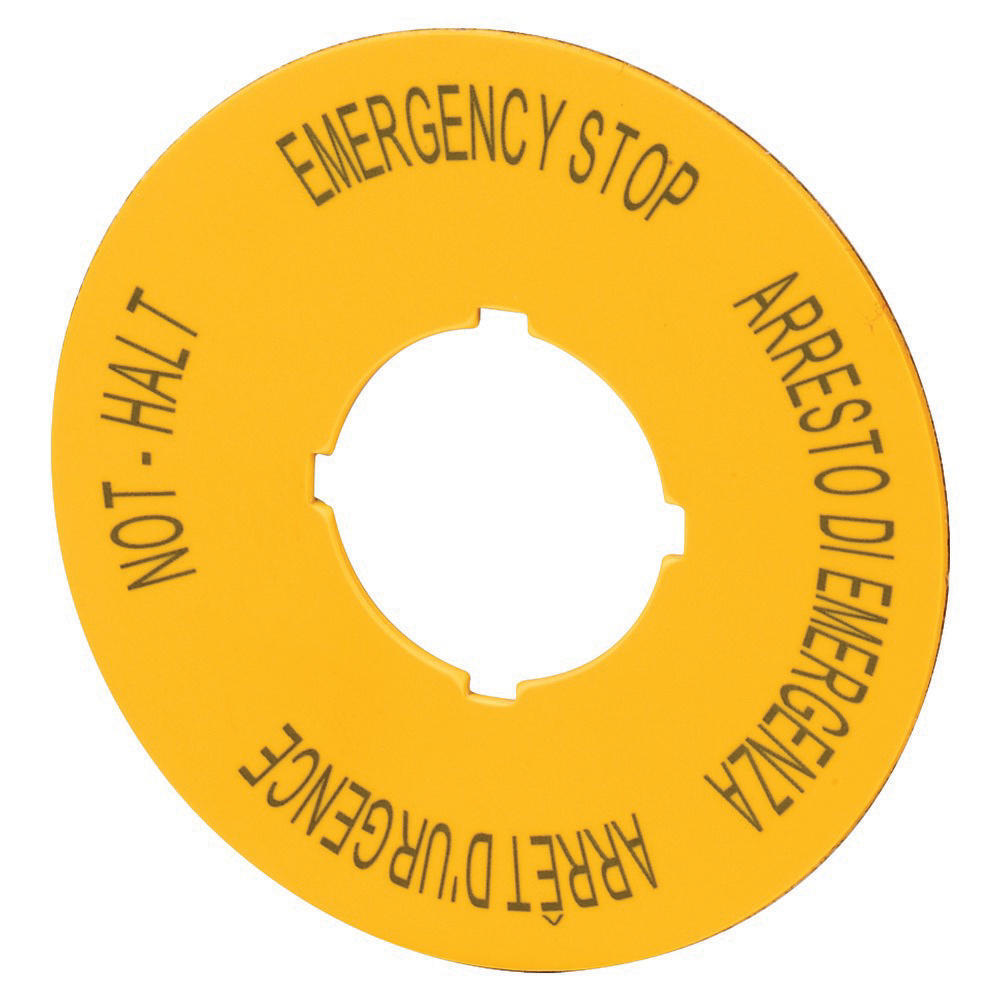 Eaton M22-XAK11 Emergency Stop Label 90mm - 121085 | Tameson.com