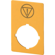 Emergency Stop Label IEC60417 50x33mm Yellow - 180470 [2 Pieces]