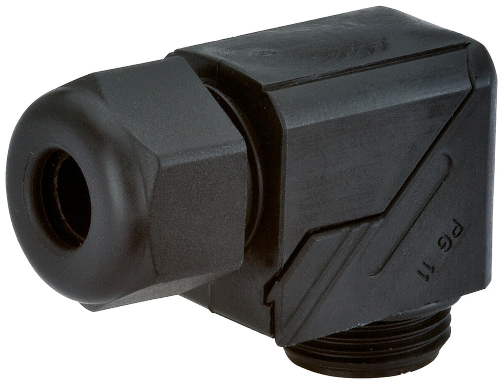HSK W M16x1.5 Angled Cable Gland Black PA - 1313160150
