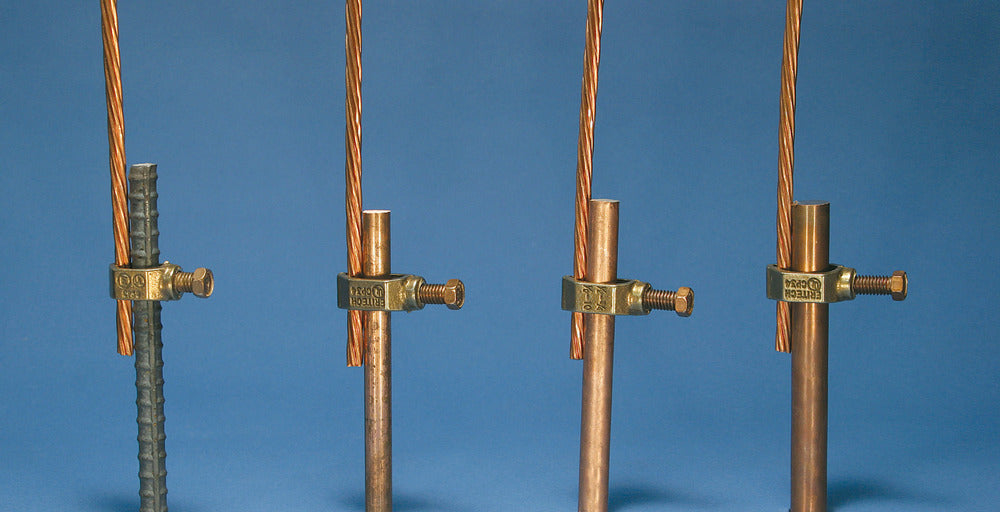Grounding Rod Clamp Copper Ground Rod Clamps Direct Burial 5/8 Inch (50