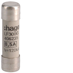 Hager Industrial Cylindrical Fuse 10x38mm 0.5A 500V - LF300G [2 Pieces]