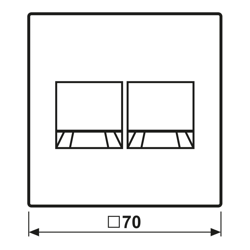 LS Series Dual Modular Jack Cover Stainless Steel - ES1969-2WE