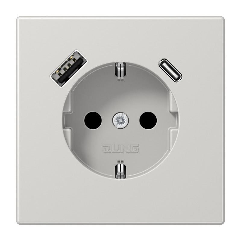 Jung LS990 Wall Socket With Dual USB A C Charging Ports - LS1520-15CALG