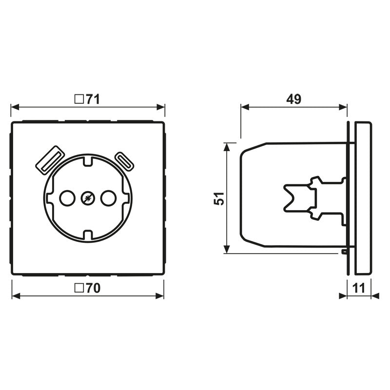 Jung LS990 Wall Socket With Dual USB A C Charging Ports - LS1520-15CALG