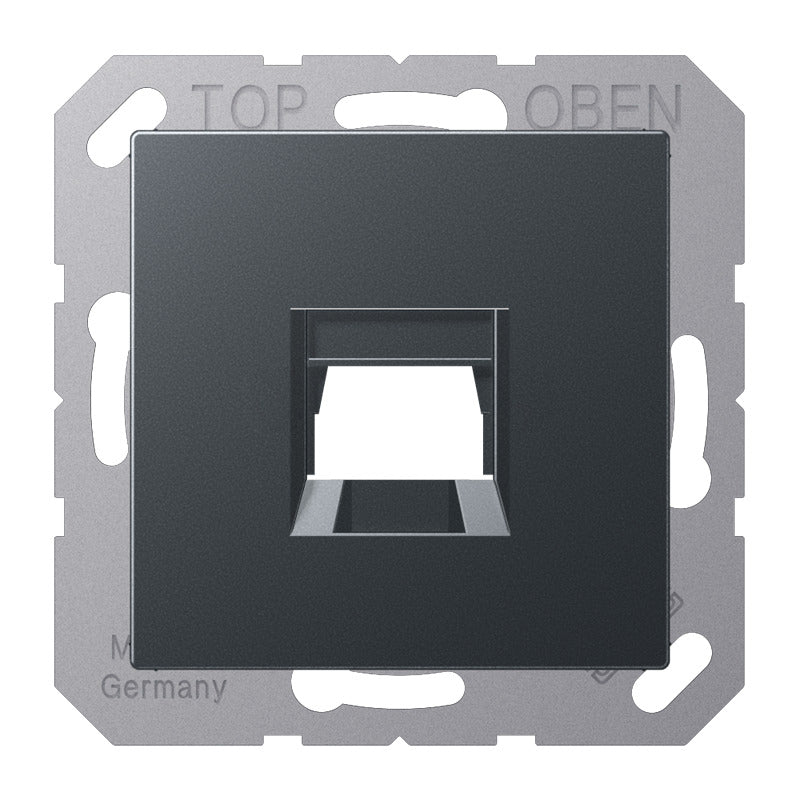 Jung A500 Modular Jack Cover Plate Anthracite - A1569-15WEANM