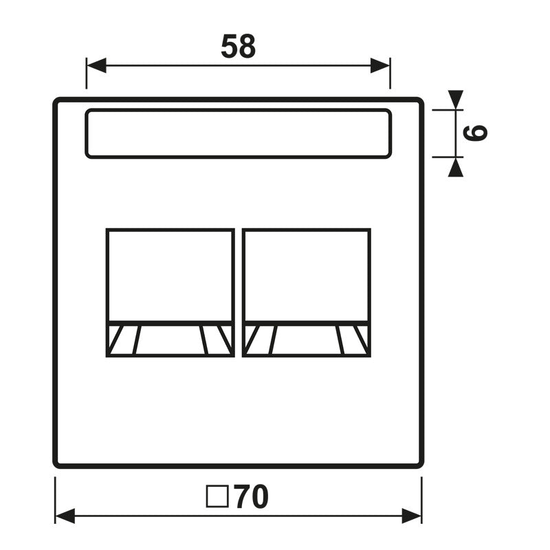 LS990 Dual Modular Jack Cover Plate Graphite Black - LS1969-2NAWESWM
