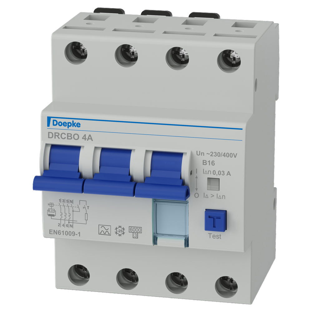 Doepke Type A RCBO 16A 30mA 3P+N Circuit Breaker - 09945104