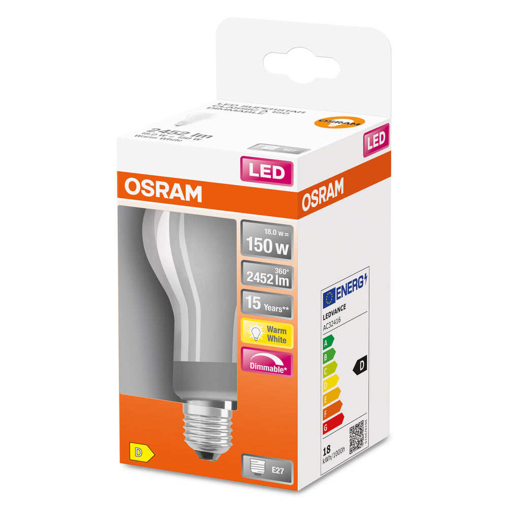 OSRAM LED Superstar Classic A150 18W E27 2700K Dimmable - 4058075437326