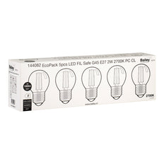 LED Filament Safe G45 E27 2W Shatterproof Bulb - 144082 [5 Pieces]