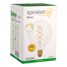 Bailey Spiraled Basic G125 E27 Dimmable LED Globe 4W 2200K - 144339
