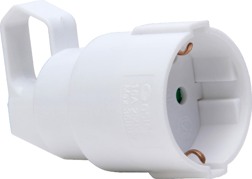 Grounded Side Entry Power Socket With Pull Ring 16A White - 183213008 ...