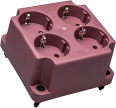 ABB 3640 Red Cover With 4-Gang Schuko Socket - 1SPA007130F9265