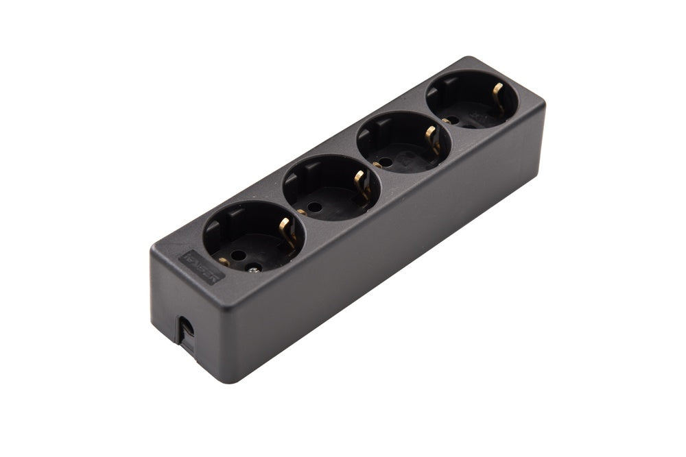 Martin Kaiser 4 Way Desktop Power Strip Black - 541/SW [2 Pieces]