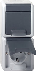 Gira Double SCHUKO Socket IP44 Vertical Grey - 478030