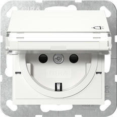 Gira System 55 SCHUKO Safety Plus Socket With Cover - 455703