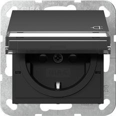 Gira System 55 Safety Plus Grounded Socket With Cover - 4557005