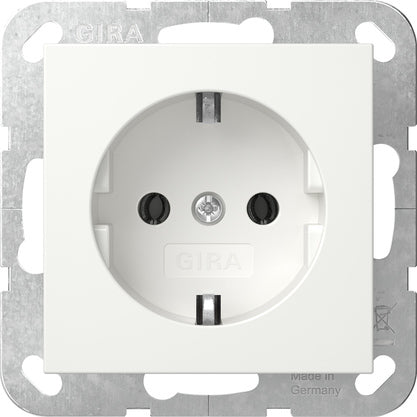 Gira System 55 SCHUKO Socket 16A Pure White Matt - 446627 [2 Pieces]