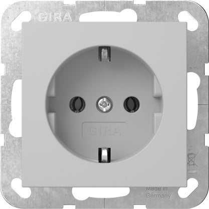 Gira System 55 Schuko Socket Outlet Grey Matt - 4466015