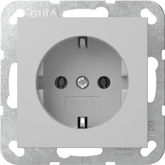 Gira System 55 Schuko Socket Outlet Grey Matt - 4466015